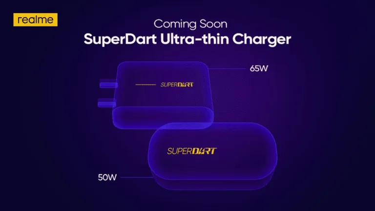 Realme's Ultra-Thin 65W and 50W Super Dart chargers are coming soon in India
