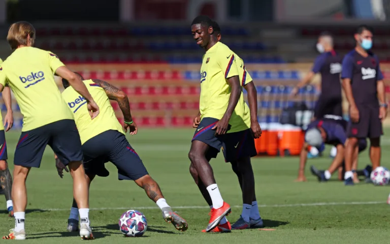 Dembélé and Araujo back to train with the Barcelona group