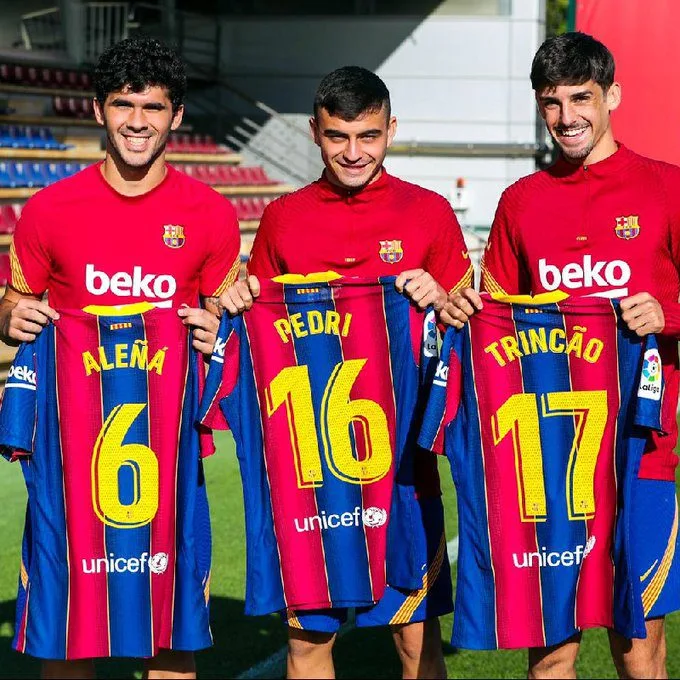 Trincao, Alena, and Pedri handed shirt numbers ahead of the Villareal clash on Sunday