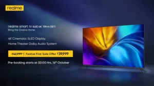 Presenting World's first SLED 4K Smart TV (55") from Realme for INR 39,999