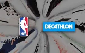 Logos of the NBA and Decathlon.