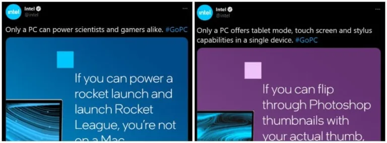 Intel takes a dig at Apple with its new advertising