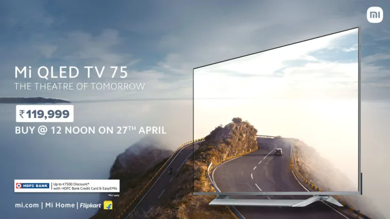 Mi QLED TV 75 with 4K resolution and 120Hz launched in India for Rs.1,19,999