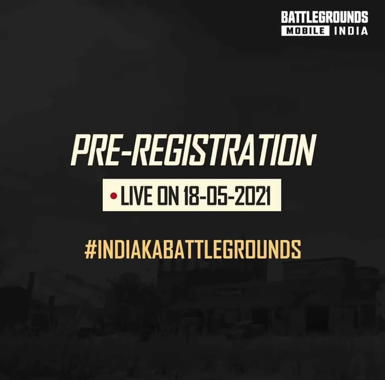 BATTLEGROUNDS MOBILE INDIA Pre-registration is starting from 18th May in India