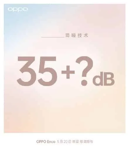 OPPO Enco TWS earphones with ANC launching on May 20