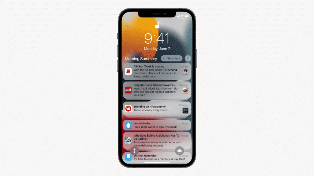 Apple iOS 15 brings redesigned notifications & Notification Summary