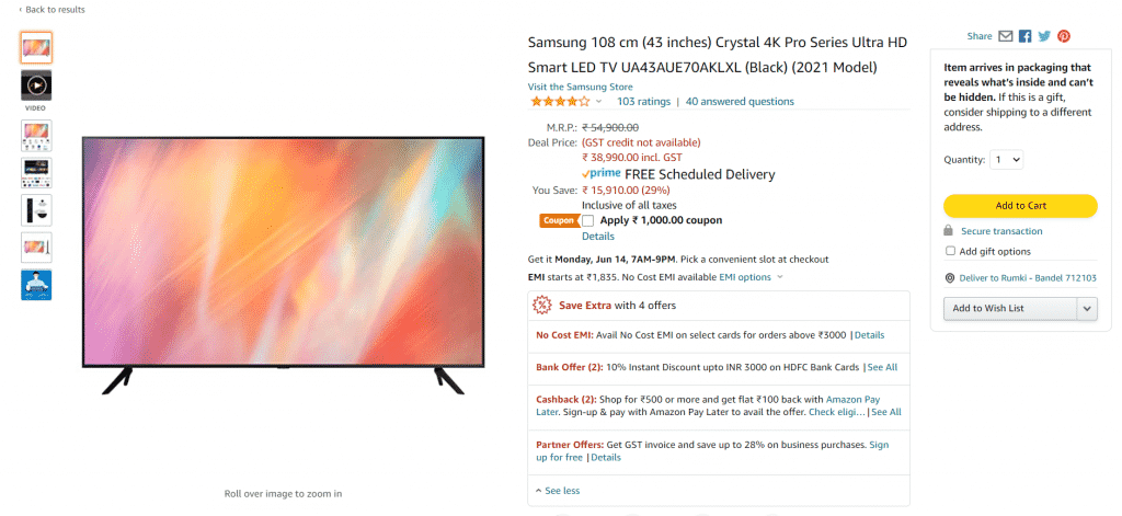 Here's how to get a ₹ 4,000 discounts on the new Samsung Crystal 4K Pro Series TVs