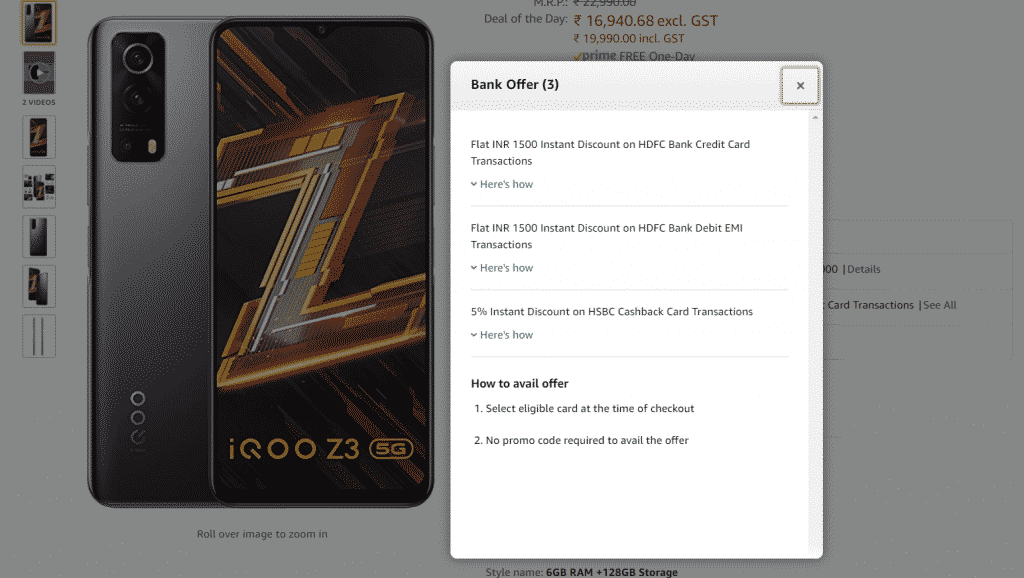 Here's how you can get a ₹2500 discount on the new iQOO Z3 5G