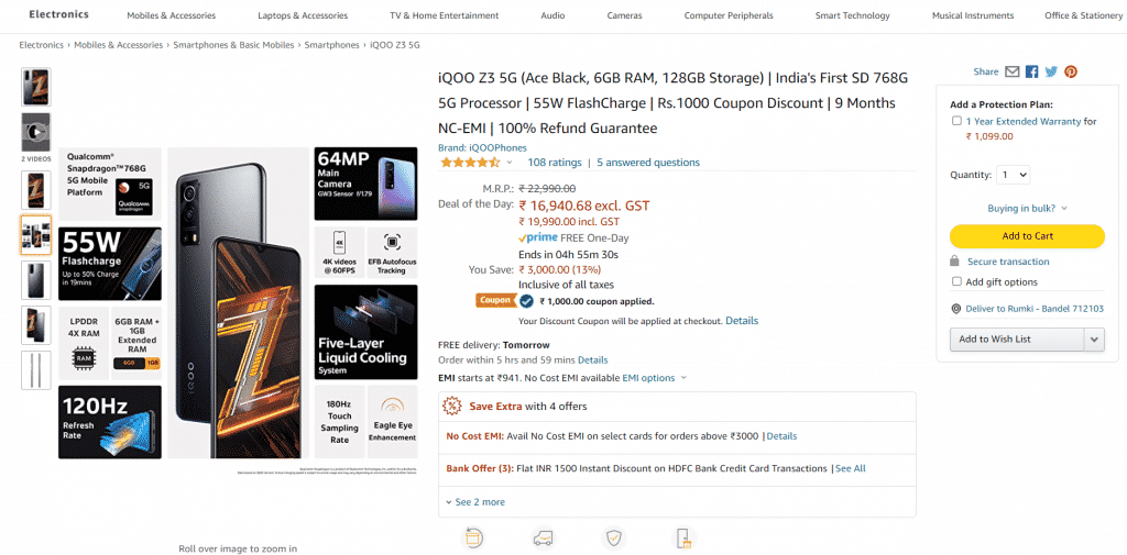 Here's how you can get a ₹2500 discount on the new iQOO Z3 5G