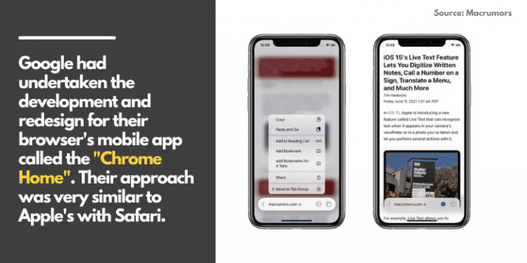Ex-Google Employee claims Chrome Ditched Redesign Similar to iOS 15 Safari