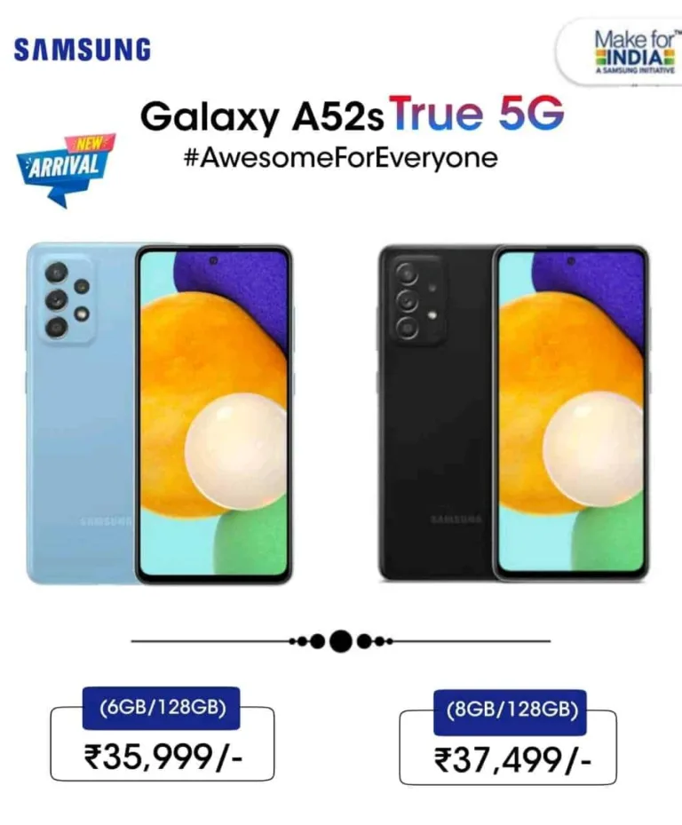 Samsung Galaxy A52s 5G launching in India on 3rd September