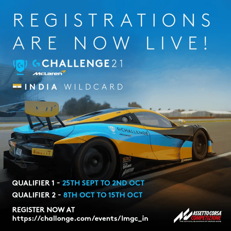 Logitech McLaren G Challenge India Wildcard qualifiers registration is now open
