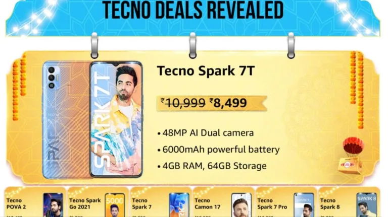Tecno Smartphone Delas in the Amazon Great Indian Festival