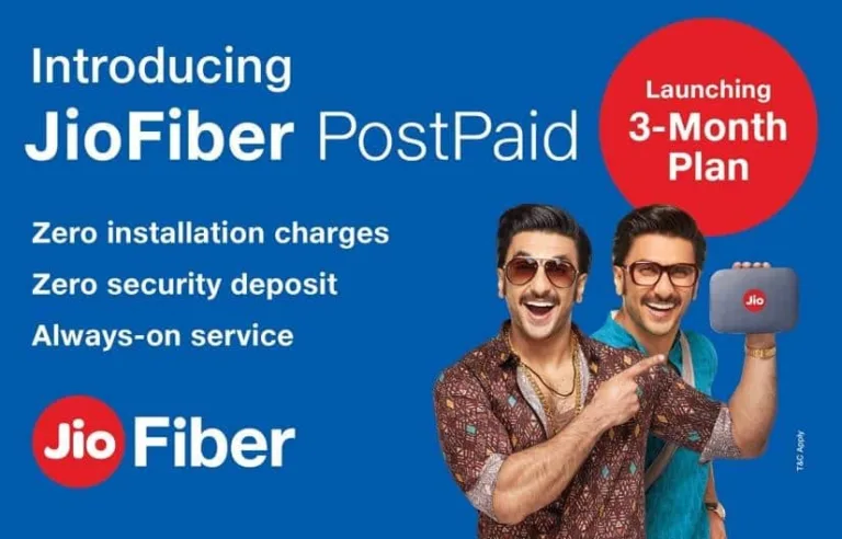 JioFiber now offering 3-month Advance Rental plans with zero upfront costs