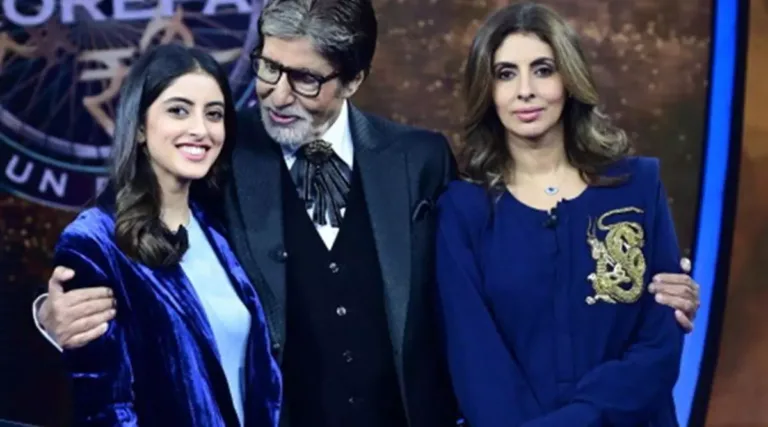 Amitabh Bachchan becomes emotional on the 1000th episode of KBC with daughter Shweta and granddaughter Navya Naveli
