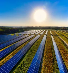 solar farm at sunny day