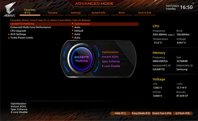 GIGABYTE PerfDrive is the best tool to unleash the best performance of 13th Gen Core™ CPUs on Intel 700 Platform