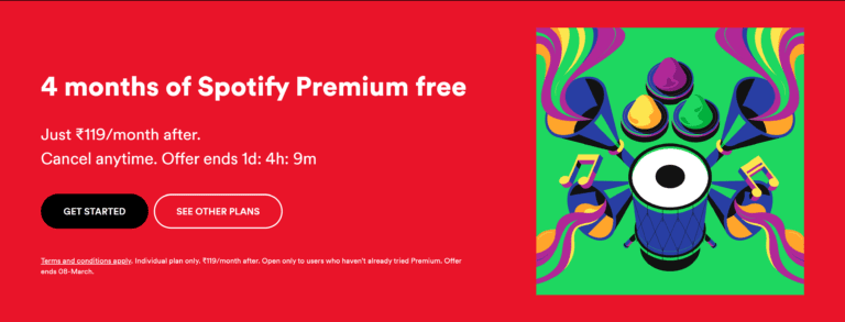 Spotify Premium FREE for 4 months? Check out details