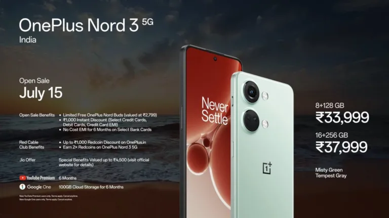 OnePlus Nord 3 launched in India, starting at ₹33,999