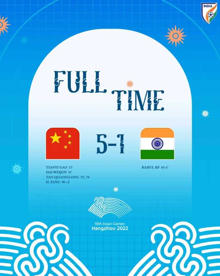 India vs China Asian Games 2023