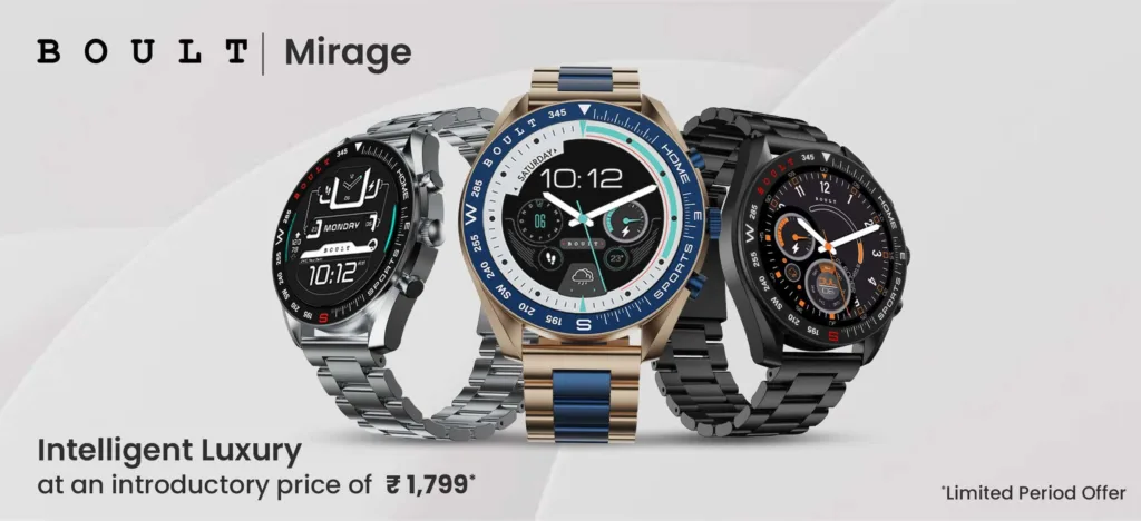 BOULT Introduces the Mirage Smartwatch: A Fusion of Intelligence and Functionality