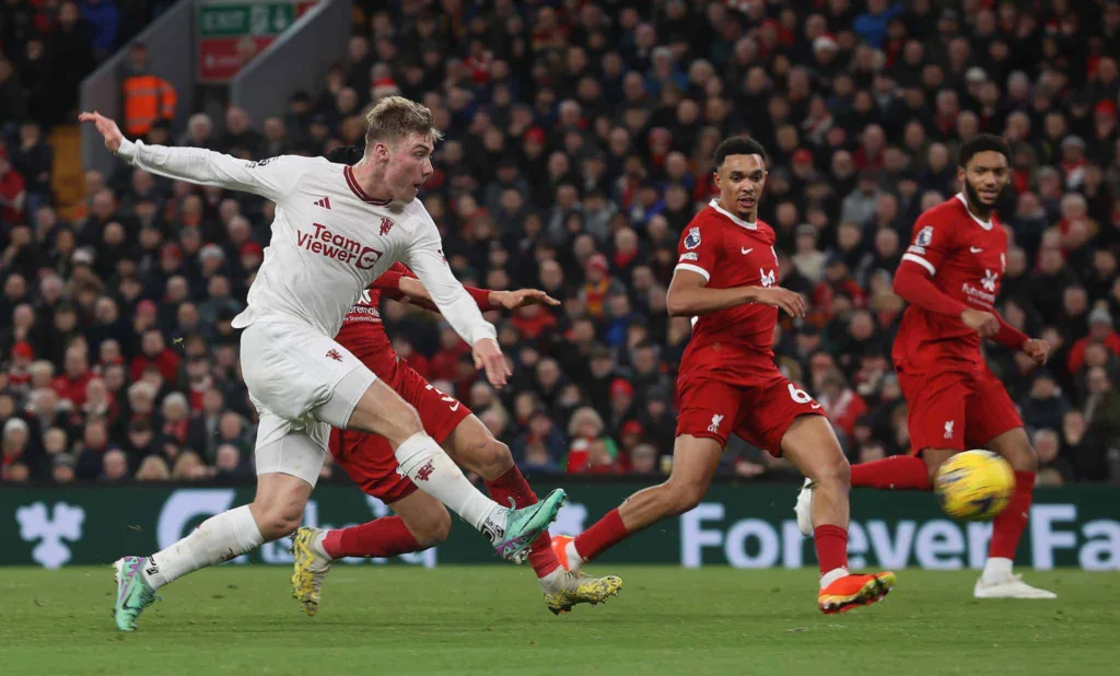 Liverpool vs Manchester United Rasmus Hojlund