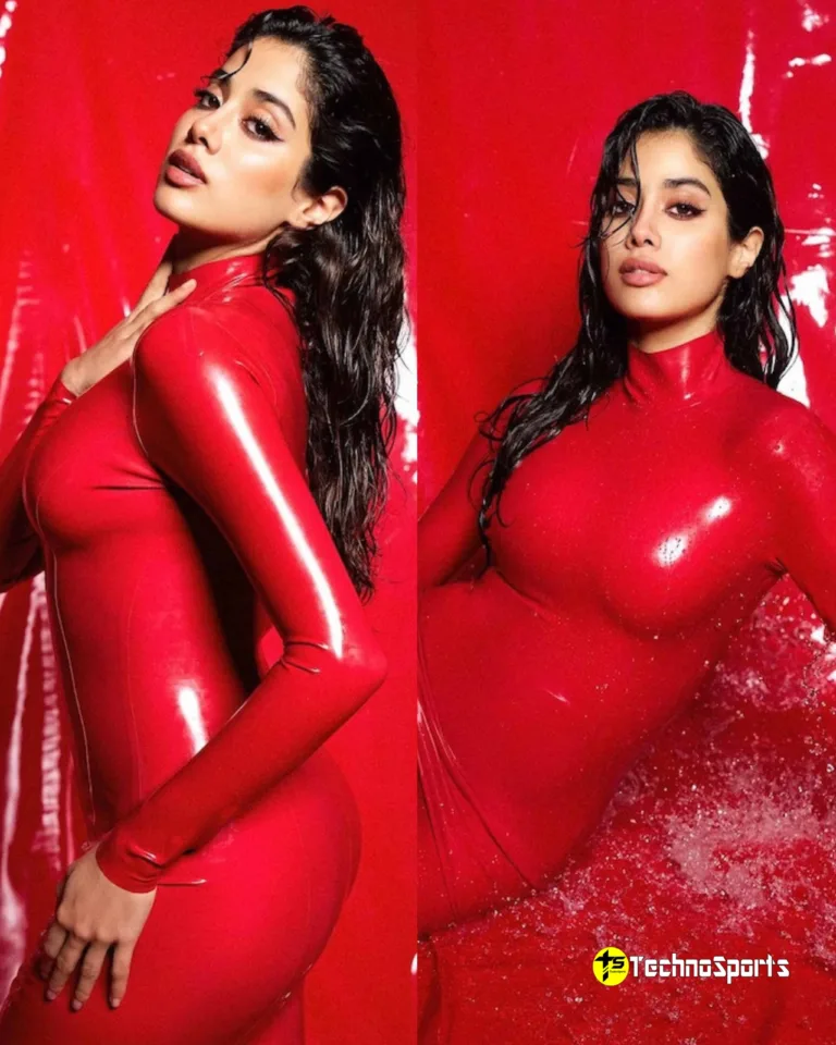 Dazzling in Red: Janhvi Kapoor Wows as She Extends Season's Greetings with her new photoshoot