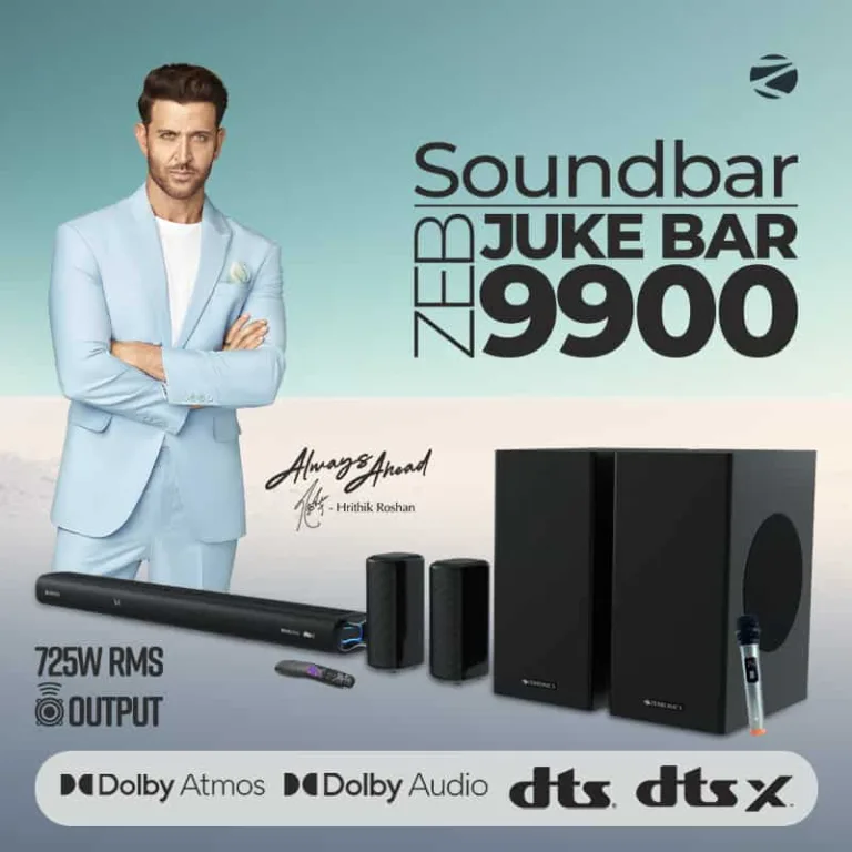 Zebronics unveils Juke bar 9900 featuring 5.2.4 channels with Dolby Atmos