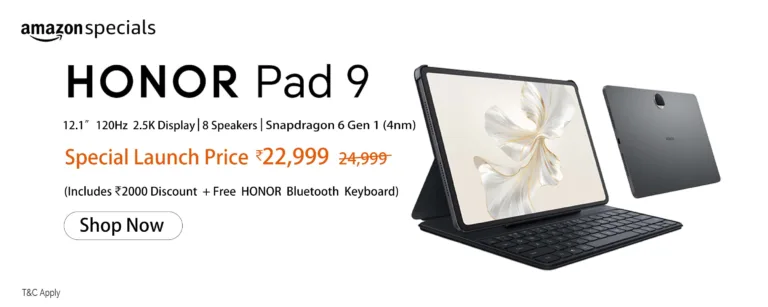 The new Honor Pad 9 goes on sale today, starting at ₹22,499