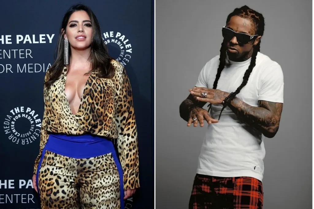 Lil Wayne with his girlfriend near a discussion of label ownership and music royalties