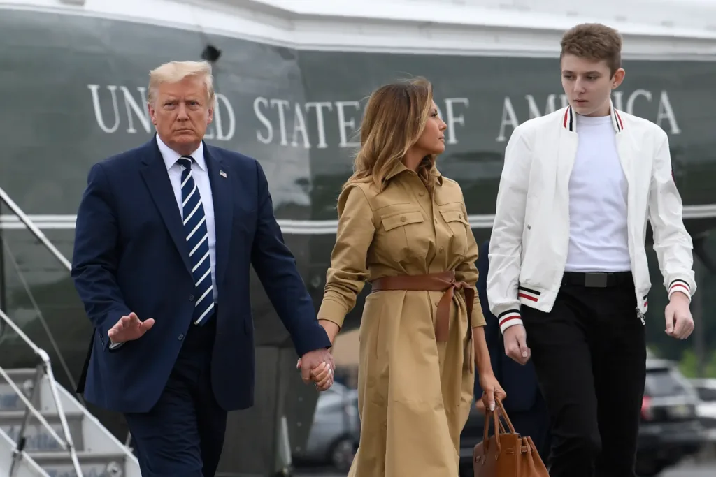 Image accompanying discussion of Barron Trump being tall