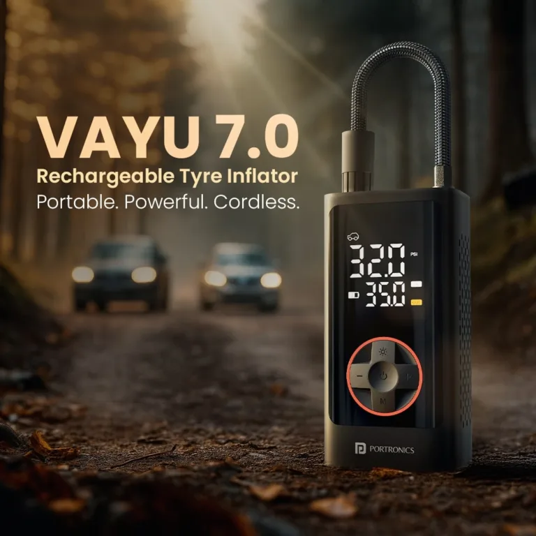 Portronics Vayu 7.0: The Swiss Army Knife of Tyre Inflators