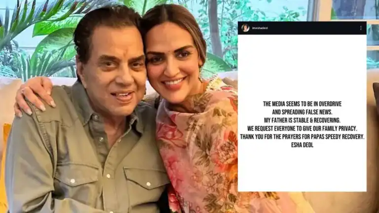 Esha Deol Sets Record Straight: Dharmendra “Stable and Recovering” Amid Death Hoax