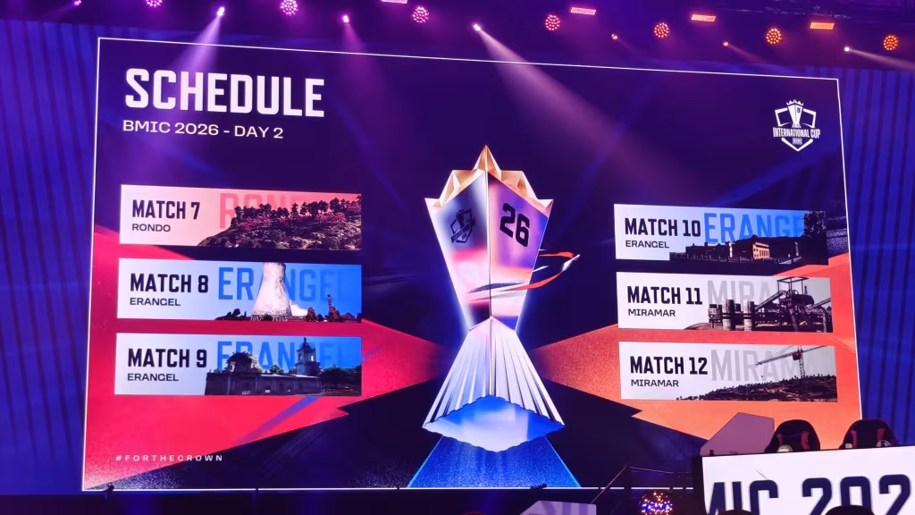 BMIC 2026 Day 2 Schedule: Maps and Matches 7 to 12