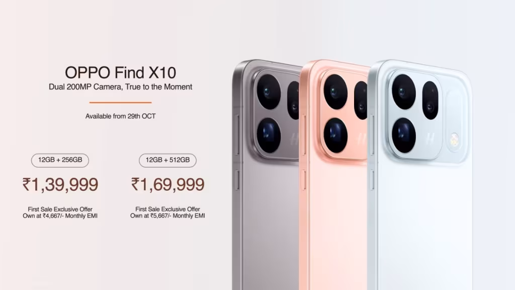 OPPO Find X10 Series India Prices: Find X10 at ₹1,39,999, Pro Max at ₹1,99,999